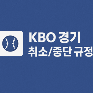 KBO 야구 경기 취소/중단 기준 정리!